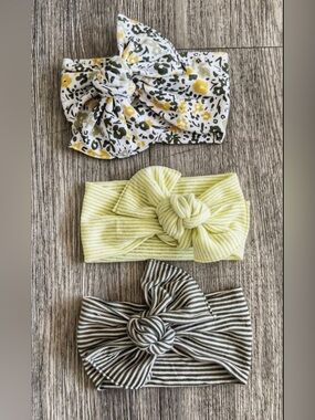Chunky Bow Baby Headband Set Of 3